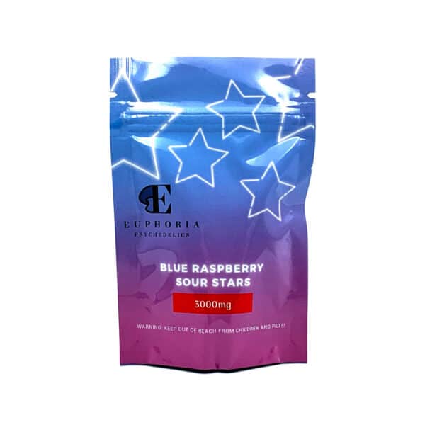 Euphoria Psychedelics – Sour Stars Blue Raspberry 3000mg